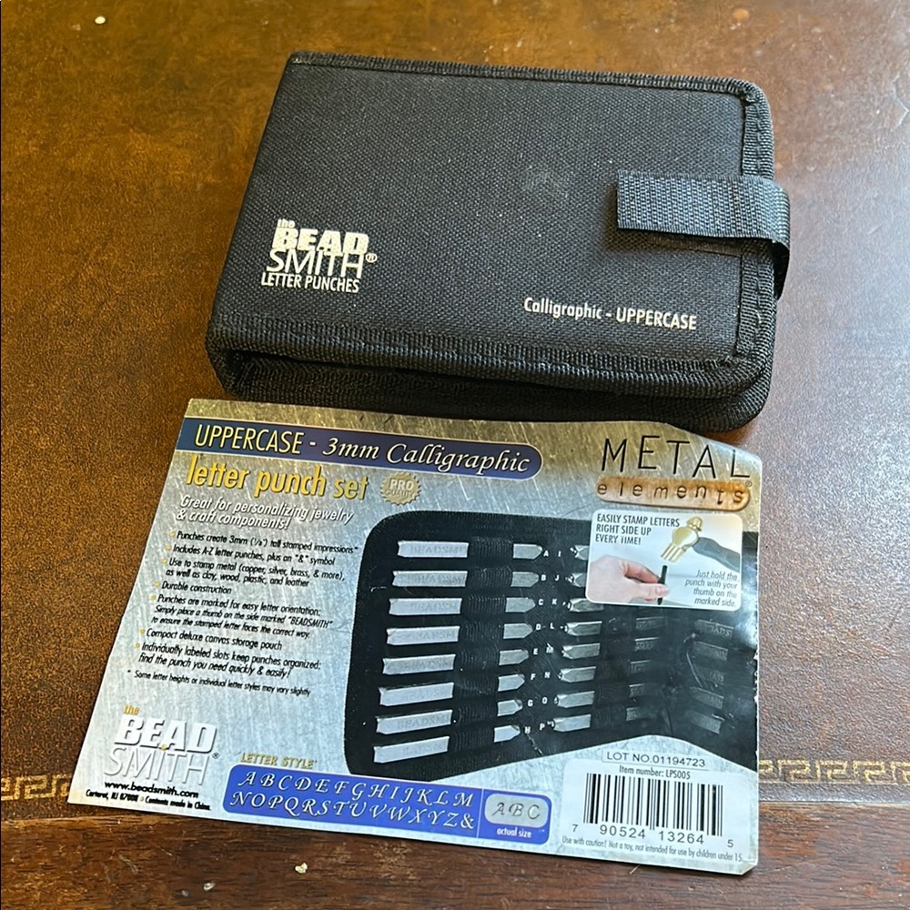 Beadsmith Uppercase Letter Punch Set - Black